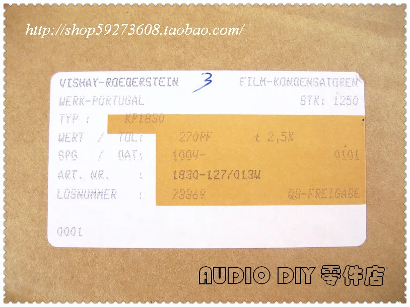 10 шт/20 шт Vishay ERO KP1830 270pF/100V 2.5% P5MM синий полипропиленовый пленочный конденсатор 271/100v