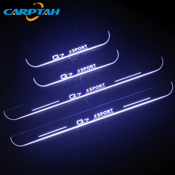 

carptah Trim Pedal LED Car Light Door Sill Scuff Plate Pathway Dynamic Streamer Welcome Lamp For Audi Q7 2006-2014 2015 Acrylic