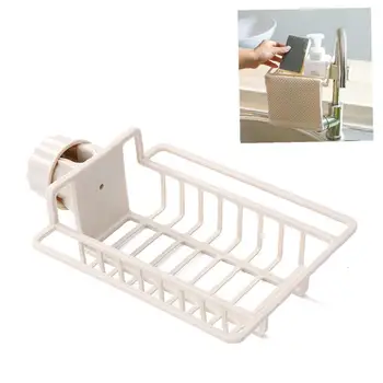 

1PC Sink Caddy Organizer Kitchen Faucet Sponge Holder Drainer Caddy(Beige)