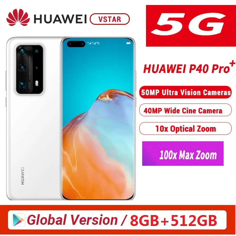 Глобальная версия оригинальный HUAWEI P40 Pro + плюс 5G смартфон 6 58 дюймов Kirin 990 Octa Core 8 ГБ