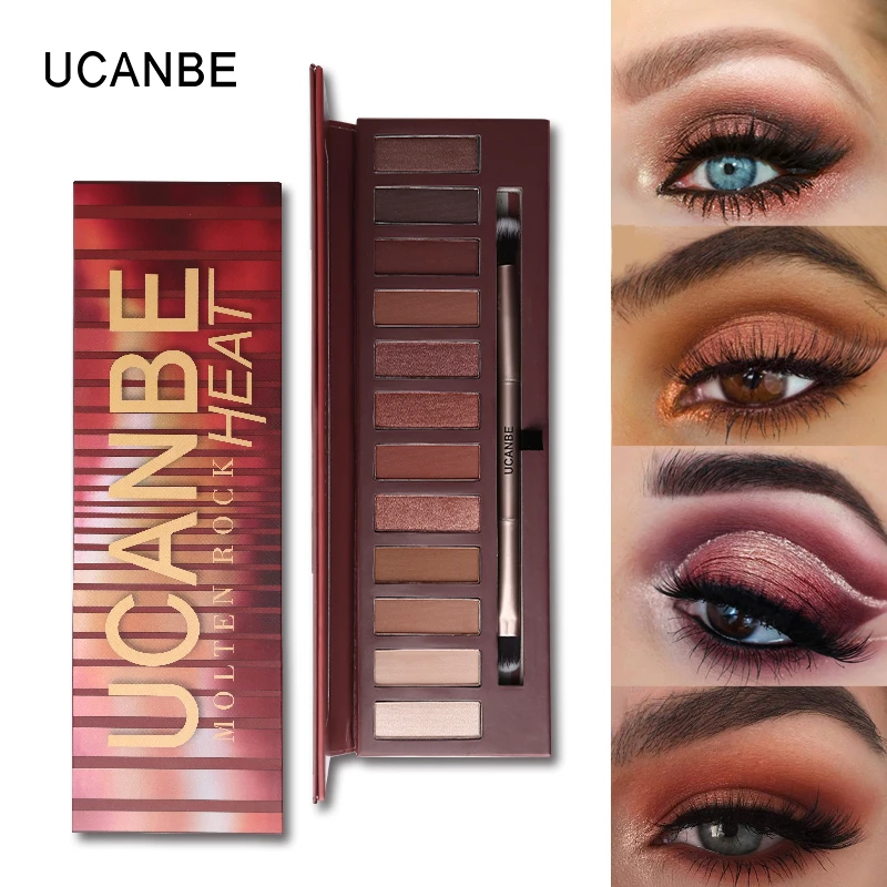 Ucanbe ブランドホット販売溶融ロック熱アイシャドウメイクアップパレットヌードシマーマットスモーキーアイシャドウ赤茶色カボチャ化粧品 Makeup Palette Nude Smoky Eyeshadowbrand Eye Shadow Aliexpress