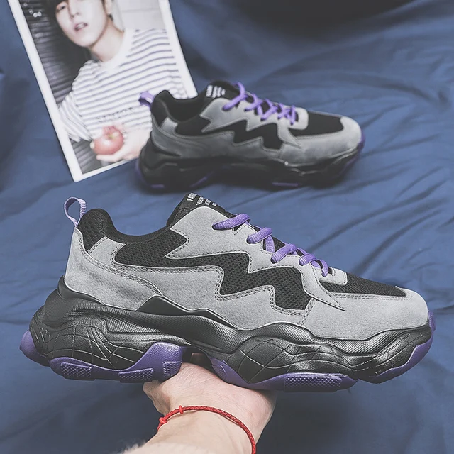 purple chunky sneakers