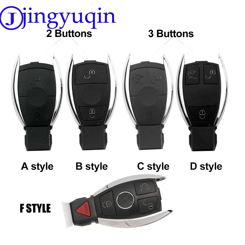 jingyuqin 10pcs/lot 2/3/4 Buttons Smart Remote Car Key Shell For Mercedes Benz BGA NEC C E R S CL GL SL CLK SLK Remote Key Fob