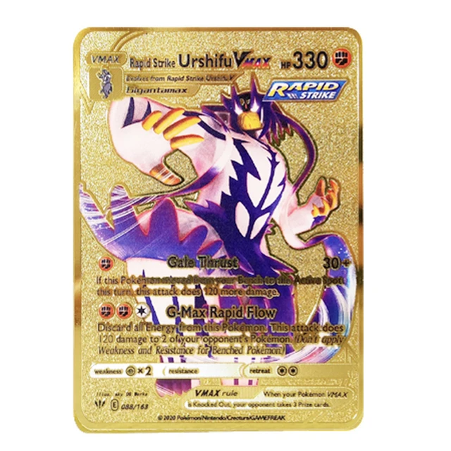 English Pokemon Card Charizard Venusaur Max Vmax Gx Gold Pokemon Gold Metal Card Collection Tag Team Sword And Shield Original 5