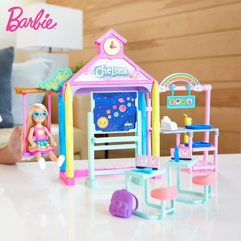 Original Barbie Dolls Club Chelsea Toys for Girls Children School Life Playset Baby Bonecas Furniture Accessories Birthday Gifts