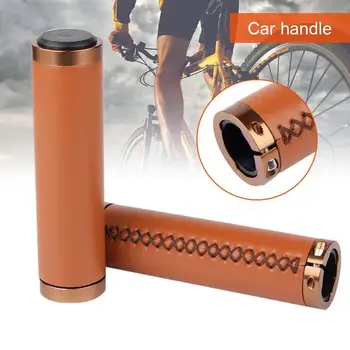 

GloryStar PU Leather Bicycle Retro Lockable Non-slip Hand-stitched Handle Lockable Handle Slippery PU Leather Handlebar