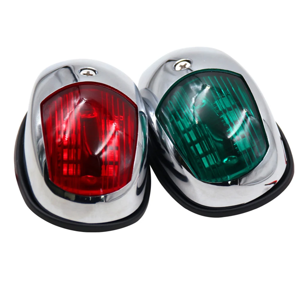 2pcs Green and Red Marine 12V Bow Navigation Lights - Boat Yacht Kayaks LED Stern Lights Side Mount Safety Signal Lamp Bulbs