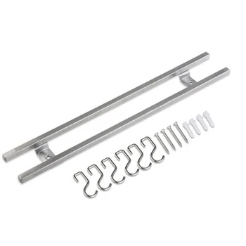 

Wall Mounted 304 Stainless Steel Magnetic Knife Holder Double Bar Easy Storage Knife Rack Strip for Kitchen Utensil Tool Hook