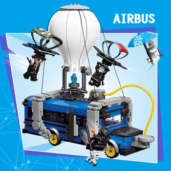 

Fortress Night Air Bus Car Building Blocks Mini Model Bricks Figures Technic Children Kids Gifts Toys Mini DIY With 3 Dolls