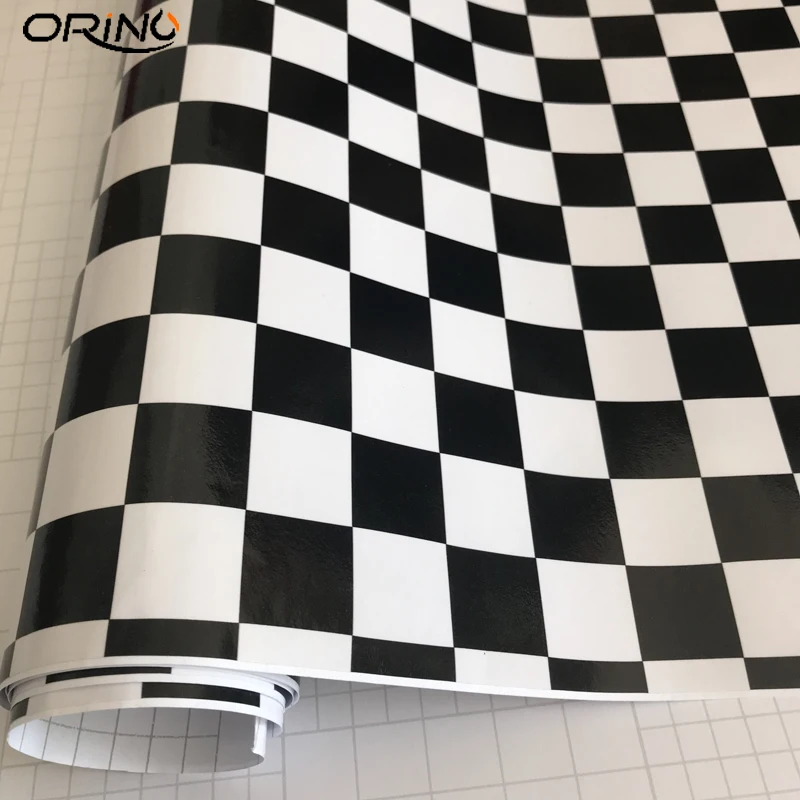 Black White Checkered Flag Sticker Decal Film-1
