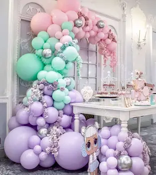 

DIY Pastel Baby Pink Macaron Purple Latex Birthday Party Decor Kids Candy Party Balony Baby Shower Valentine's Day Golobos