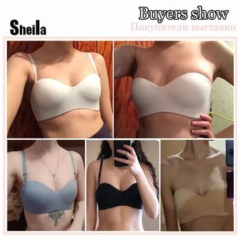 

Sheila Invisible Push Up Strapless Bra For Wedding Without Strap Women Sexy Wireless Bralette Top Lingerie Brassiere Seamless Un