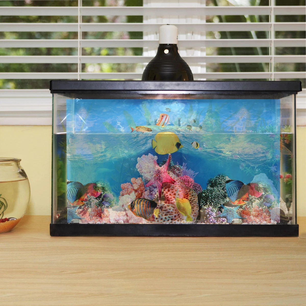 1 шт. задний фон для аквариума стикер красивый романтический декоративный фон бумажные обои с рисунком