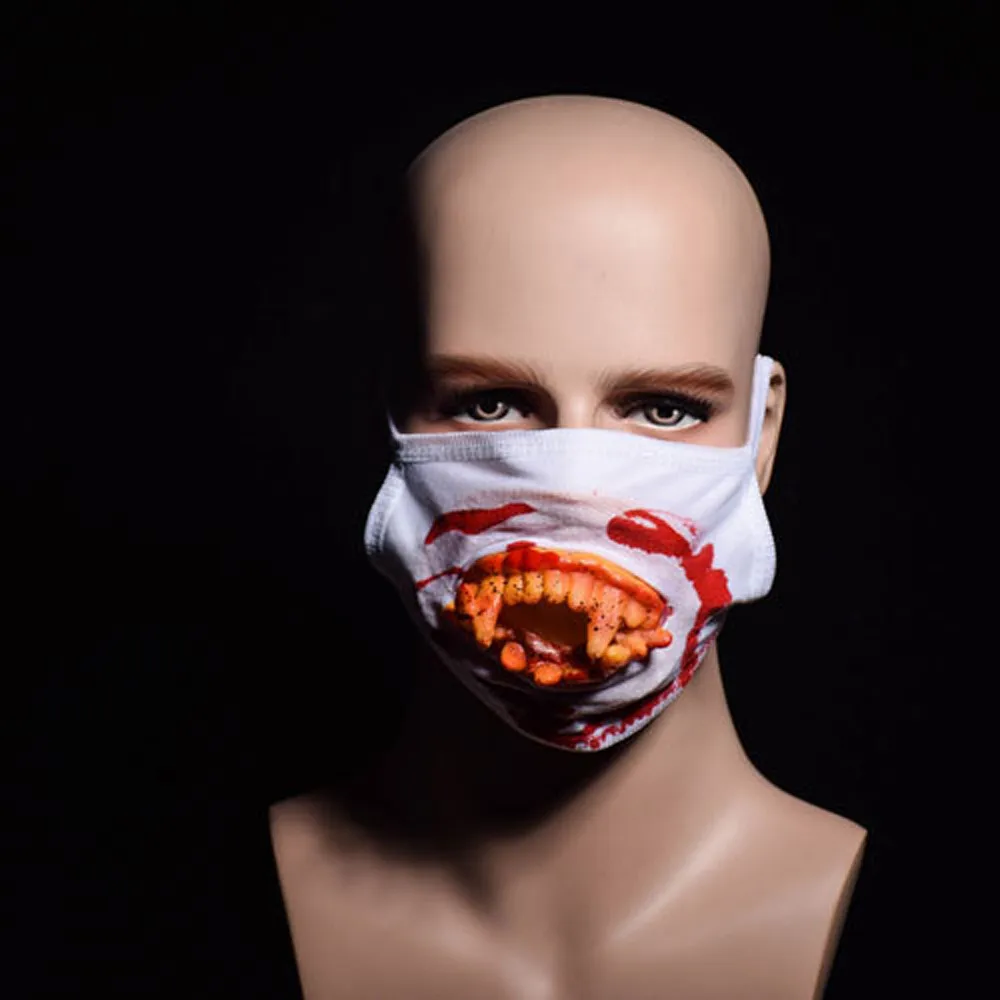 Для лица, с изображением губ маска Творческий страшная маска на Хэллоуин маска для лица Уход за кожей лица нарядное зубы зомби кровавый ужасающие подарок K919