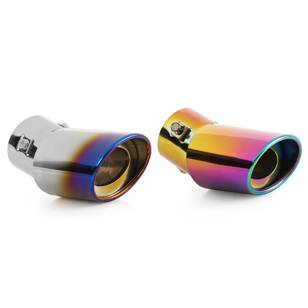 Car Exhaust Tail Pipe Interface 63mm Single Outlet Universal Car Exhaust Tip for 1.5L-2.2L