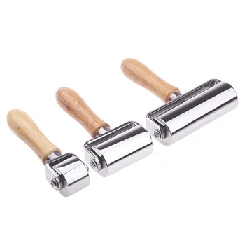 

25/60/100mm Leather Tools Craft Accessories Manual Glue Edges Laminating Roller DIY Handmade Crease Professional Wooden Handle