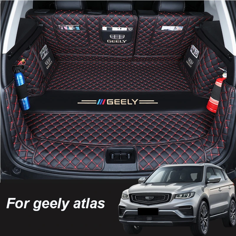 Leather Car Trunk Mats For geely atlas 2020 2021 Anti-Dirty Protector Tray Cargo Liner Accessories Styling |