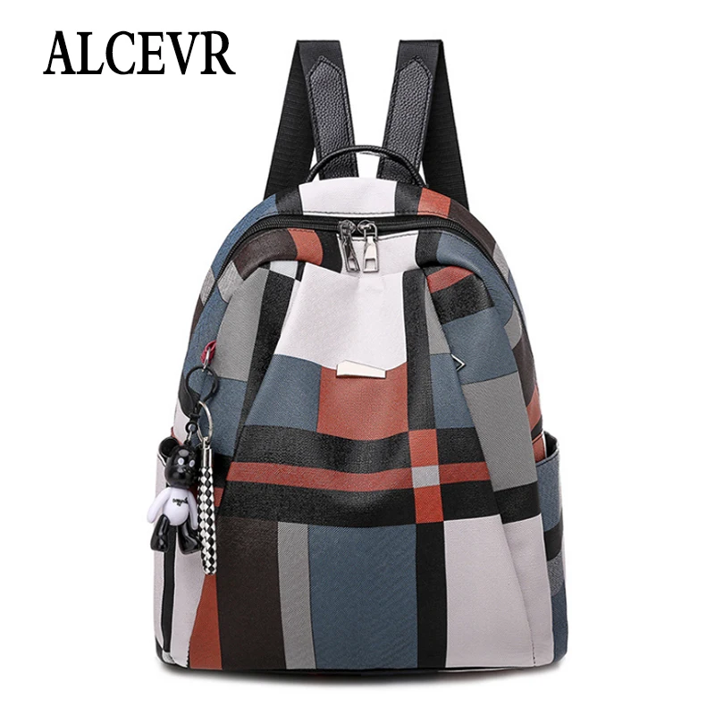 

Fashion Backpack Women New Plaid Style Travel Bag Large Shoulder Bag for Teenage Girl Student School Bag Bagpack Rucksack ALCEVR