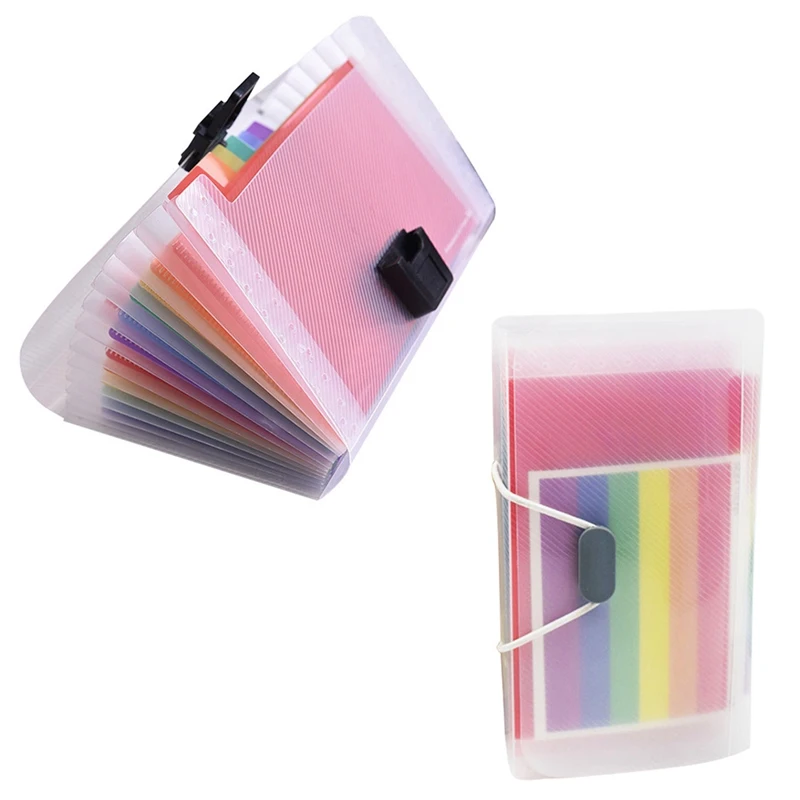 

13 Pockets Organ Protable A6 Rainbow Expanding File Folder Office Organizer Document Holder Bag Bills Storage Box