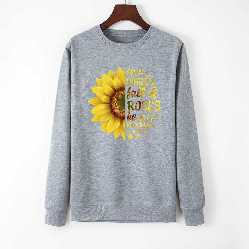  Sunflower flower winter warm Sweatshirt women's autumn Hoodie Sweatshirt fashion