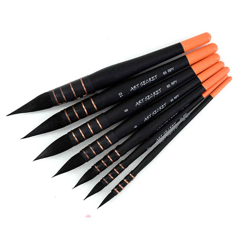 Professional Squirrel Hair Art Painting Brushes Artistic Watercolor Brush for Gouache Wash Mop Art Acuarelas Painting Supplies 1 3 6 pcs professional   handle squirrel hair round brush set painting brushes for artistic watercolor gouache wash mop