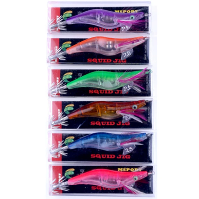 LED Electronic Luminous Squid Jig Set 10cm, 12.5g For Night