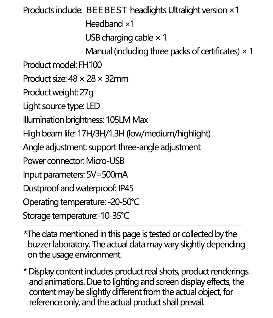 Xiaomi BeeBest LED Headlight Portable Outdoor CREE LED Flash Light