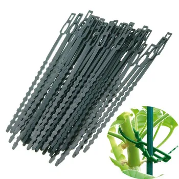 

50pcs/lot Adjustable Plastic Plant Cable Ties Reusable Greenhouse Grow Kits for Garden Plant Strapping Climbing Support Clips