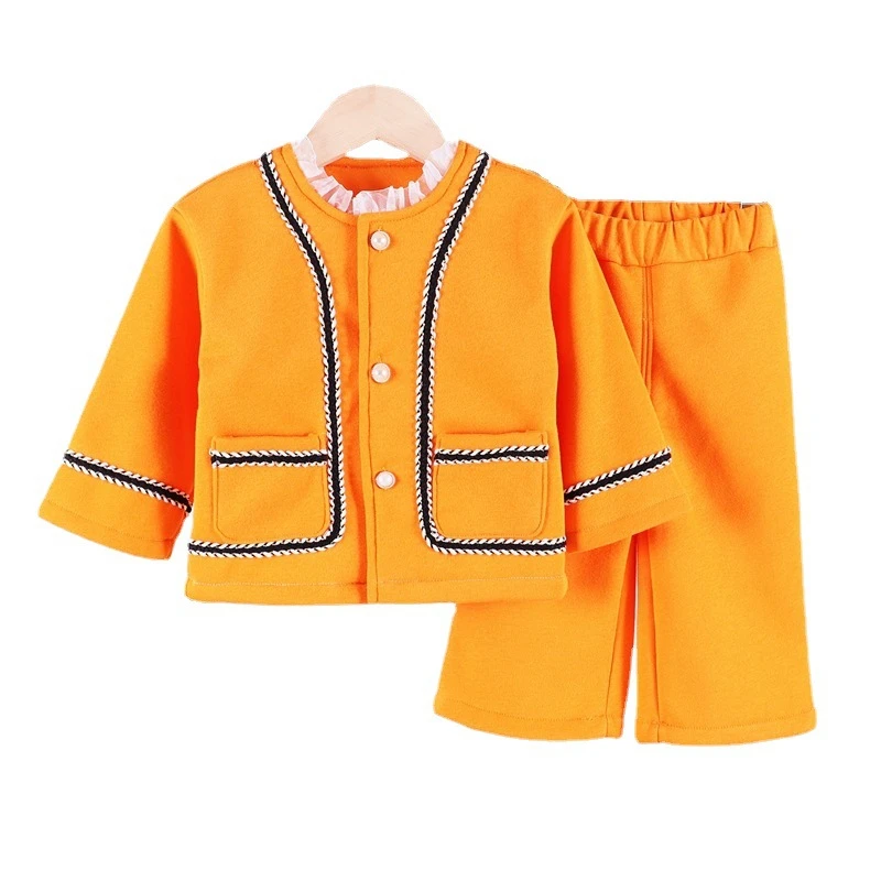 

New Children Cotton Jacket Pants 2pcs/sets Toddler Sportswear Winter Baby Girls Trendy Clothes Autumn Kid Infant Casual Clothing