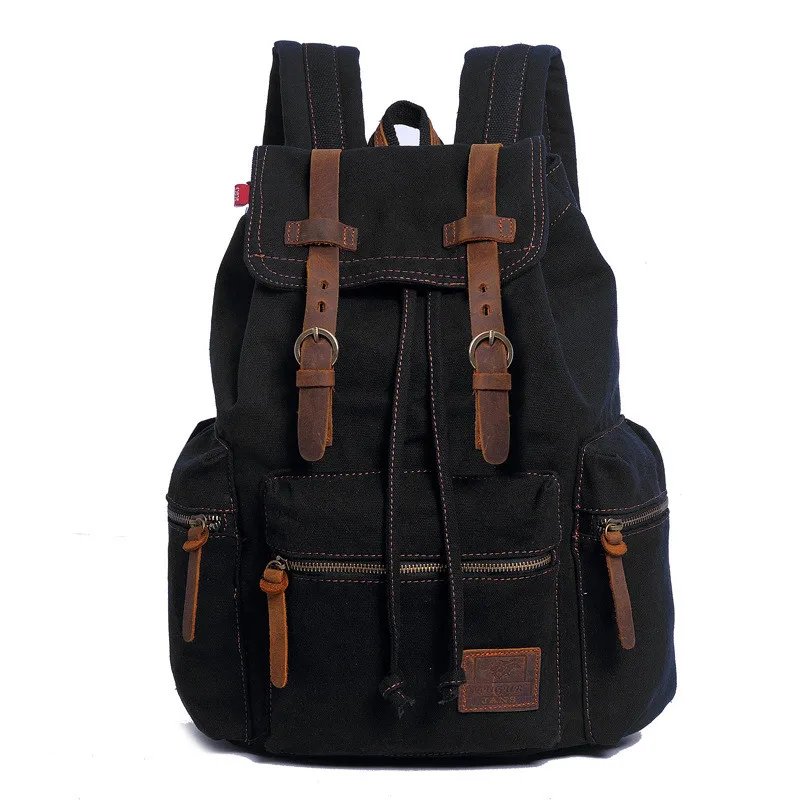 New Men large capacity Retro Backpacks Fashion laptop bag Male Outdoor Multi-pocket canvas Travel backpack student schoolbags | Багаж и