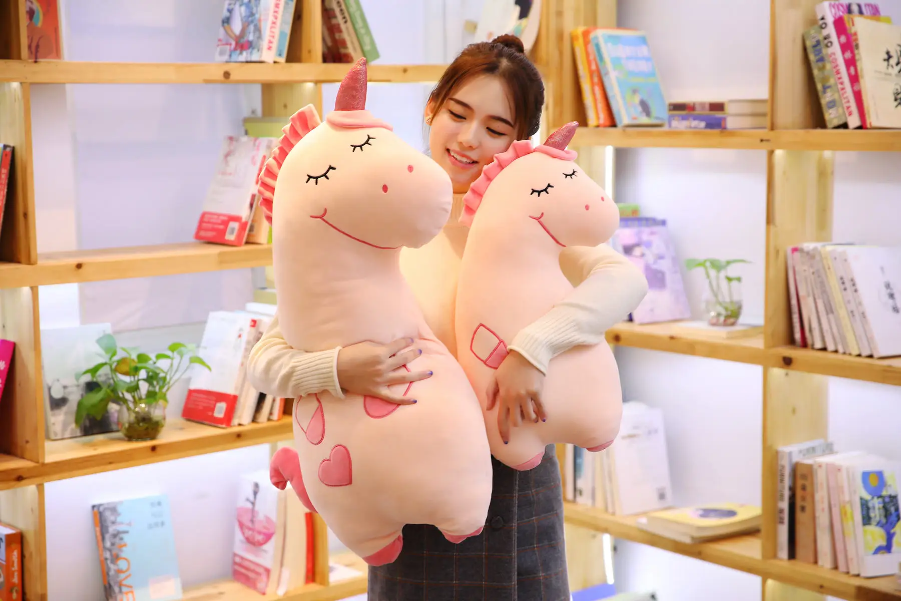 1Pcs 60/80cm Soft Kawaii Unicorn Birthday Party Plush Toy Cute Unicornio Dinosaurio Lovely Stuffed Animal Gift for Kid Baby Doll