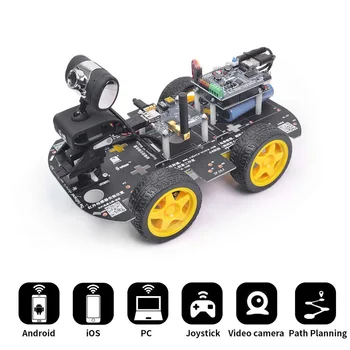 

DIY Programmable Robot Car Wifi Steam Educational Car For Raspberry Pi 4 (2G) For Children Kids Toys - Standard Edition US Plug