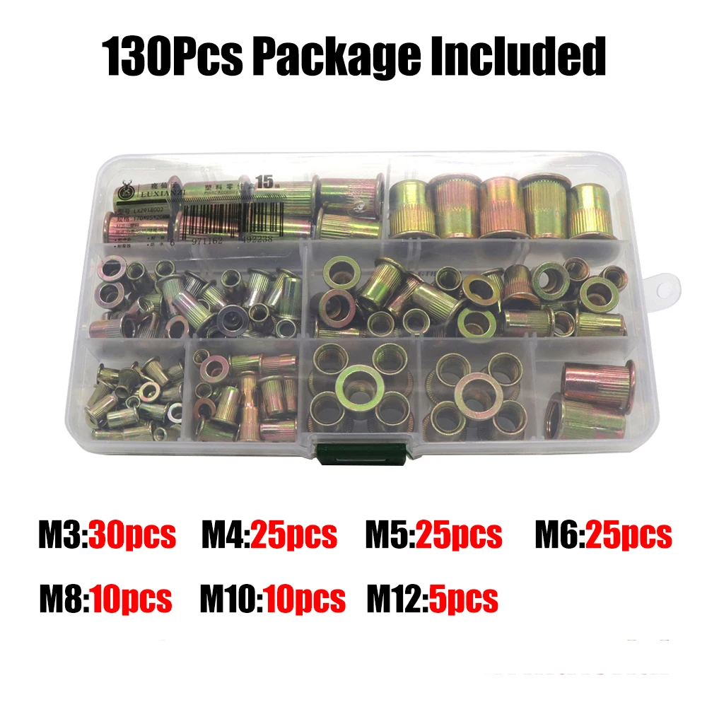 130 rivet nut set Клепальщик гайка пистолет Заклепка гайка инструмент rivnut инструмент 617 619 глухая заклепка вставка ручной Клепальщик гайка клепальная Rivnut инструмент для гаек - Цвет: 130 rivet nut set