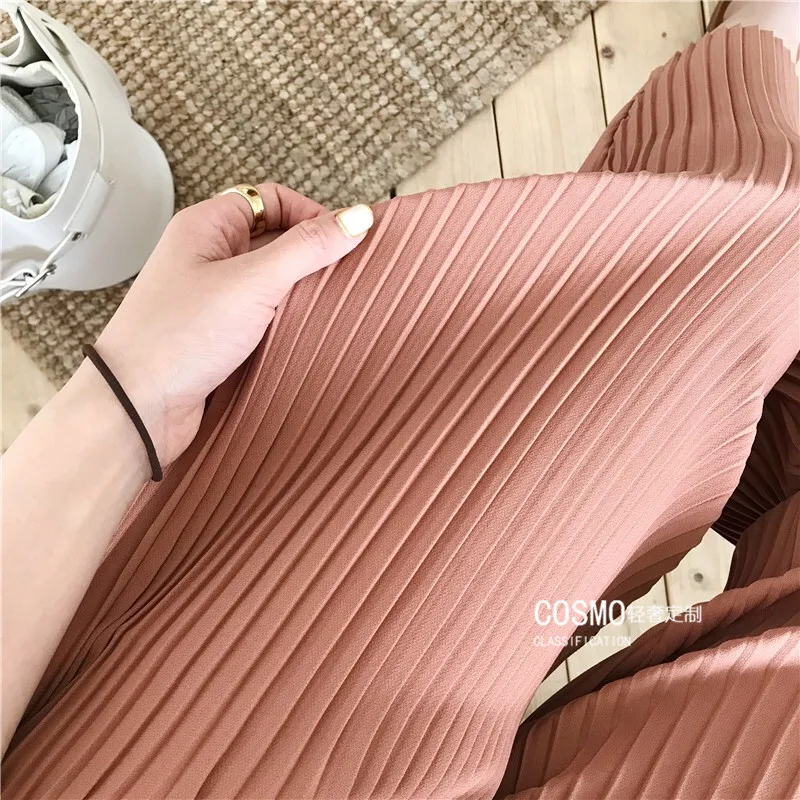 Miyake плиссированные брюки, летняя Корейская версия, повседневные тонкие Висячие свободные штаны с 9 точками на талии