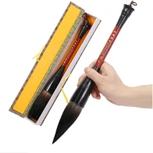 Кисть для каллиграфии, китайская кисть с шерстью ласки, медвежьи волосы для покраски, написания каллиграфии, кисть с подарочными коробками