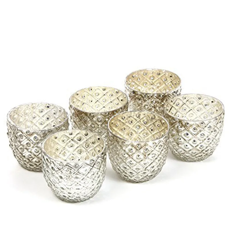 

Silver Relief INS European Style Candlestick Ornaments Fragrance Christmas Candle Glass zhu tai bei Manufacturers Direct Selling