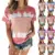 2021 SummerLadies Блузка Tie-Dye Мода Свободный Круглый Воротник С Коротким Рукавом Футболка