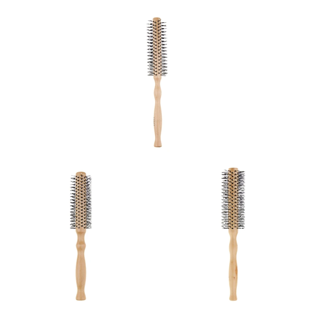 Round Hair Care Hair Brush with Wood Handle, Round Comb, Styling Essentials for Hair Drying, Styling, Curling Hairbrush