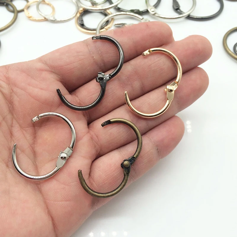 Metal Notebook Rings 5Pcs Metal Notebook Rings Gold Binder Hinged Ring School Loose Leaf Opening Circle Hoops For Scrapbook Album Office Binding Ring