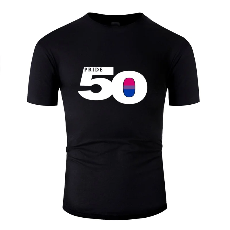Создать футболку для мужчин против морщин комикс 50 Прайд Би Флаг футболки