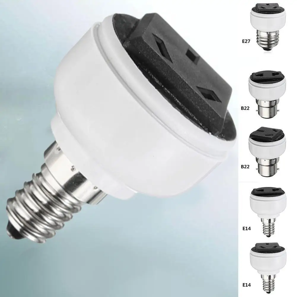 E27/b22/e14 Abs Us/eu Plug Connector Accessories Bulb Adapter White Base Socket Lamp Bulb Holder Fixture Screw Lighting tools hollow screw plug hollow threading screw underwater robot cabin connector hollow sealing screw