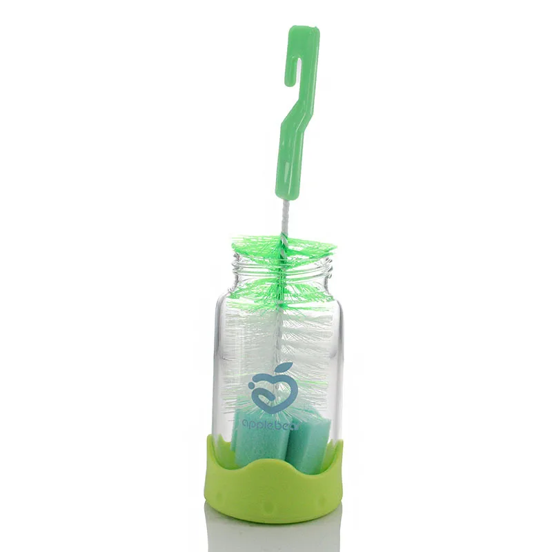 Детская чашка для бутылочки с соской для молока, 360 градусов, губка, щетка для соски, 2 шт., детская бутылка, кисть с ручкой для очистки стекла, щетка