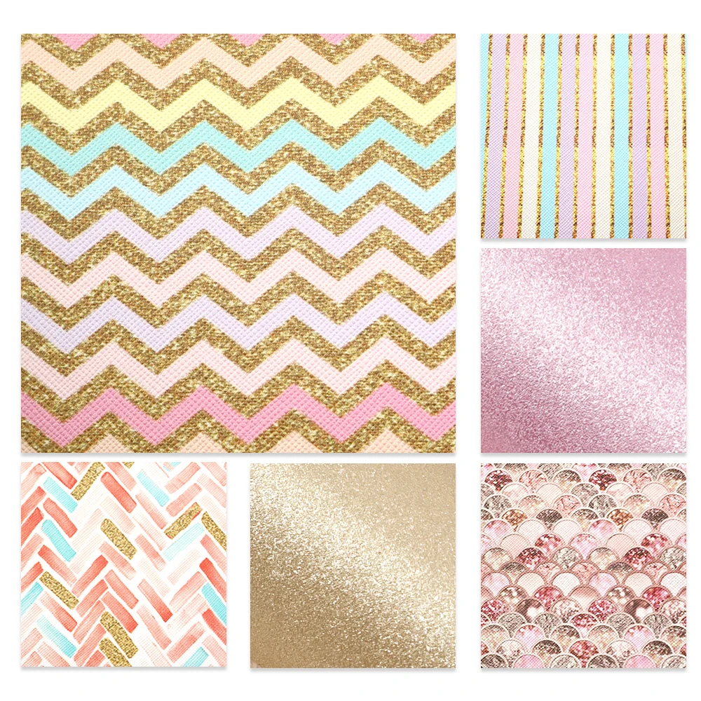 1087537001 David accessories 20*34 см цветок искусственной искусственная кожа бант для волос для художественного оформления ногтей, ручная работа ремесла 6 шт./компл., 1Yc7532 - Цвет: 1087537001
