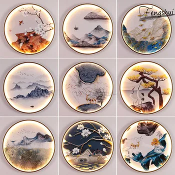 

Chinese Ink Painting LED Wall Lamp Lighting Modern Modern Art Decoration Wall Lights Living Room Corridor Background Wall Lamps