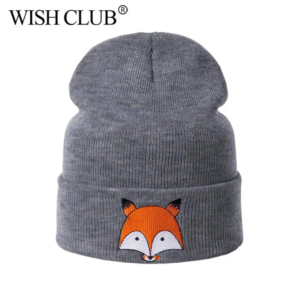 WISH CLUB/Модная зимняя женская шапка мужская вязаная однотонная Теплая Шапка-бини