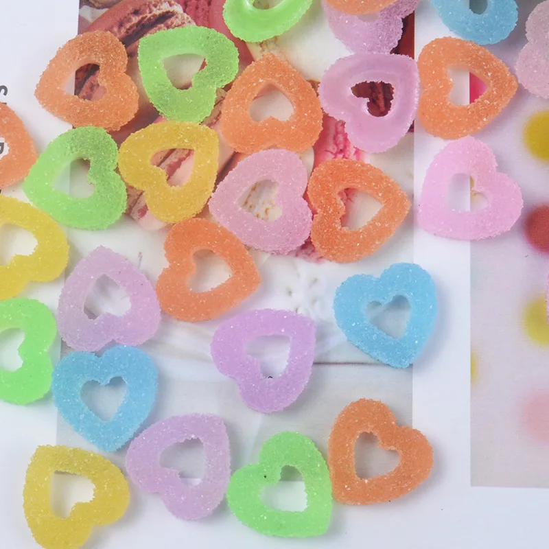 

10Pcs New Simulation Gummy Love Donuts Mobile Shell Handmade DIY Cream Mobile Shell Accessories