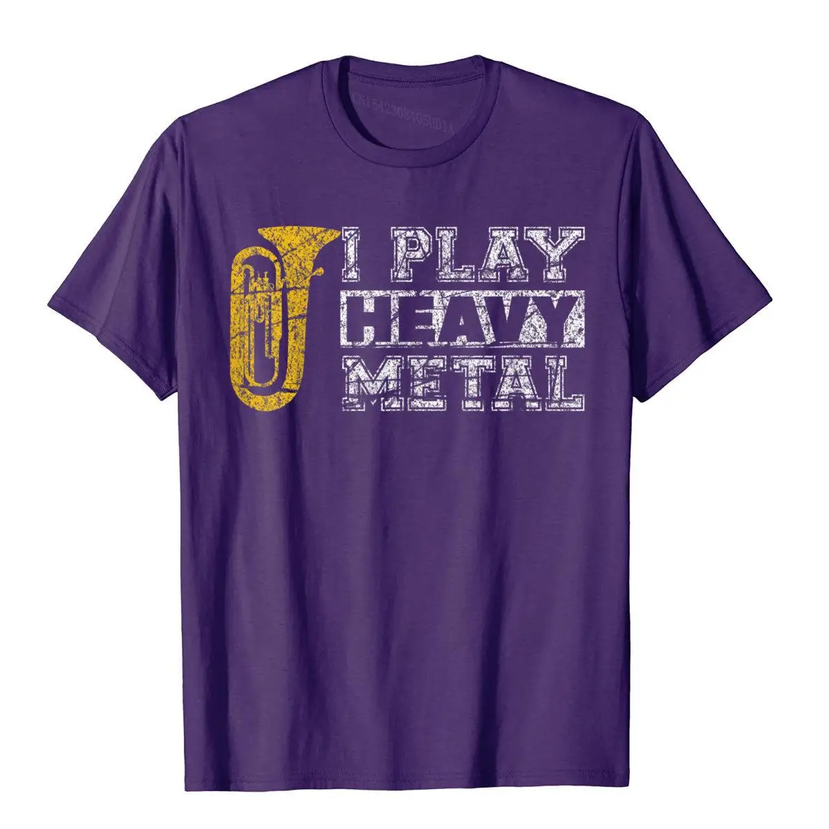 Tuba Shirt I Play Heavy Metal Band Distressed Funny Band T-Shirt__97A105purple