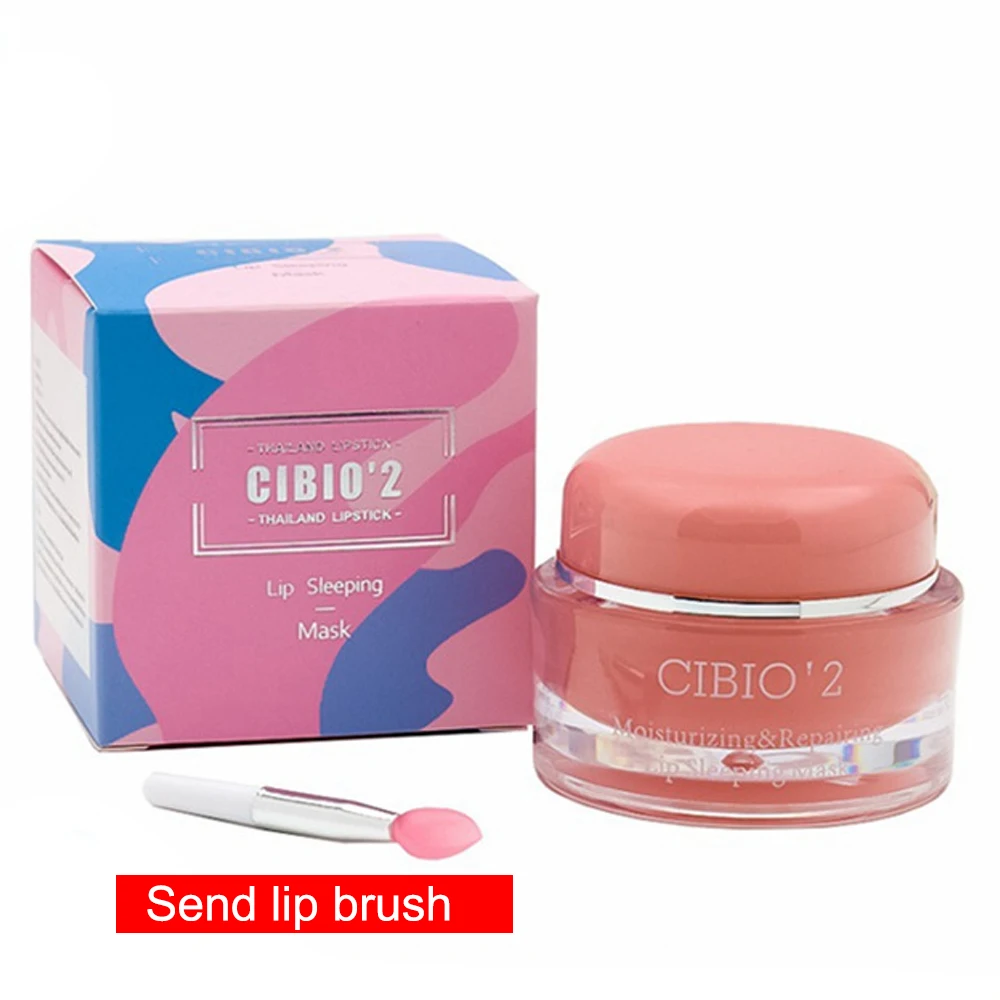 

Sleep Moisturizing Lip Mask 15g/ml Thailand CIBIO'2Strawberry Flavor Lip Balm Nourishing Lip Makeup Care With Brush Lipstick