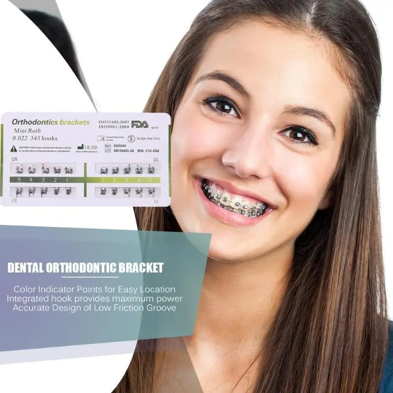 

1 Set Metal Bracket Orthodontic Bracket Dental Gauge Locator Teeth Mini Durable Alignment Accurate Design of Low Friction Groove