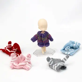 

8 Colors New Ob11 Doll Clothes 1/12 1/8 bjd Doll Clothes Clay Doll Knit Sweater Cardigan Coat Doll Accessories